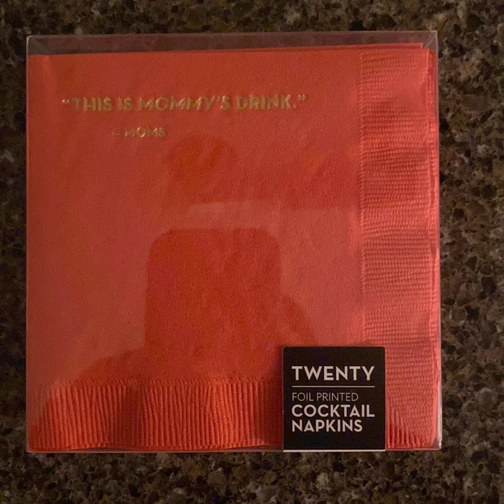 NEW 20 cocktail napkins. Foil printed with Words of “This Is Mommy’s Drink”